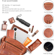 Leather Crossbody Bag For Women With Adjustable Sling Strap