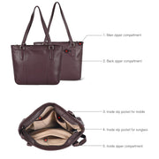 Genuine Leather Tote Bag for Women | Premium Shoulder Handbag with Zipper | Spacious Office, Travel & Everyday Purse