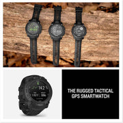 Garmin Instinct 3 Tactical Edition GPS Smartwatch – Rugged Outdoor AMOLED 50mm Display, Built-in GPS, Black (Bundle with Wall Charger & Cleaning Cloth)