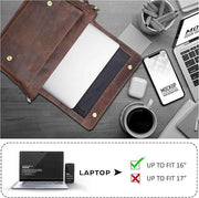 Leather Messenger Bag for Men and Women