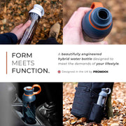 Promixx FORM Water Bottle - Premium Large Water Bottles for Hydration, Infusions and Supplements - Lifetime Durability, Leakproof Water Bottle BPA Free - 26oz / 760ml, Graphite Gray