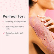 Sand & Sky Pink Clay Exfoliating Body Scrub – Brightening Body Polish with Macadamia Oil, 6.8 oz