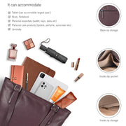 Genuine Leather Tote Bag for Women | Premium Shoulder Handbag with Zipper | Spacious Office, Travel & Everyday Purse