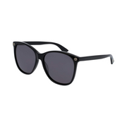 Gucci GG0024S Classic Round Sunglasses – Black with UV Protection, 58mm, Women