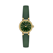 Tissot Lovely Round Women’s Quartz Watch – 19.5mm Yellow Gold PVD Case, Green, Leather Strap (T1400093609100)