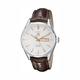 TAG Heuer Carrera WAR201D.FC6291 – Swiss Automatic Brown Leather Men’s Watch with Silver Dial