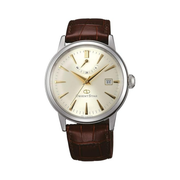 Orient Star Classic Men’s Automatic Watch – SAF02005S0, White Dial, Silver-Tone Case, Brown Leather Strap