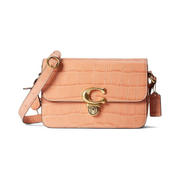 Coach Embossed Croc Studio Shoulder Bag – Light Coral | Luxury Leather Designer Handbag