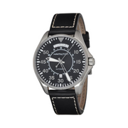 Hamilton Khaki Aviation Pilot Day Date Automatic Watch – Swiss Made, 42mm Stainless Steel Case, Black Dial, Black Leather Strap