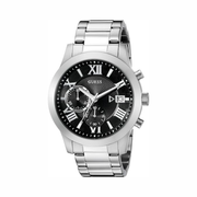 GUESS Men’s Stainless Steel Gunmetal Chronograph Bracelet Watch | 44.5mm Multifunction Timepiece