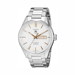TAG Heuer Carrera WAR201D.BA0723 – Silver Dial Analog Quartz Men’s Watch with Rose Gold Accents