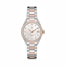 TAG Heuer Carrera WAR2453.BD0777 – Mother-of-Pearl Dial Ladies Swiss Watch with Push-Button Deployment Clasp