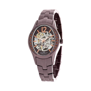 Anne Klein Women's 108767BNB Automatic Brown Crystal-Accented Watch – Skeleton Dial