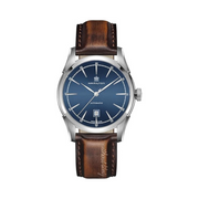Hamilton American Classic Spirit of Liberty Automatic Watch – Swiss Made, 42mm Stainless Steel Case, Blue Dial, Brown Leather Strap