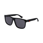 Gucci GG 0010 S-001 Black/Grey Square Sunglasses 58mm – Men’s Designer Eyewear