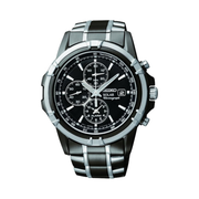 Seiko SSC141 Men’s Solar Chronograph Watch – Blue Dial, Stainless Steel, LumiBrite Hands, Date Display, 100m Water Resistant