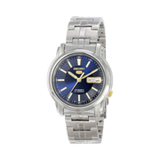 Seiko SNKL79 Men’s Automatic Watch – Stainless Steel Bracelet, Blue Dial, Day-Date Display, Seiko 5