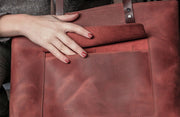 Premium Black Leather Tote Bag for Women Full Grain Italian Leather Shoulder Bag