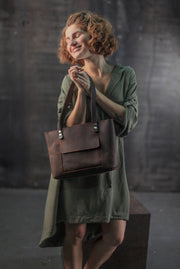 Premium Black Leather Tote Bag for Women Full Grain Italian Leather Shoulder Bag